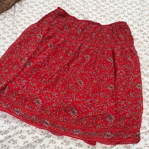 Max Studio Red Floral Skirt